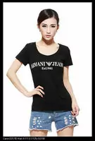 armani discount short sleeve t-shirt mujer italy est1981 black